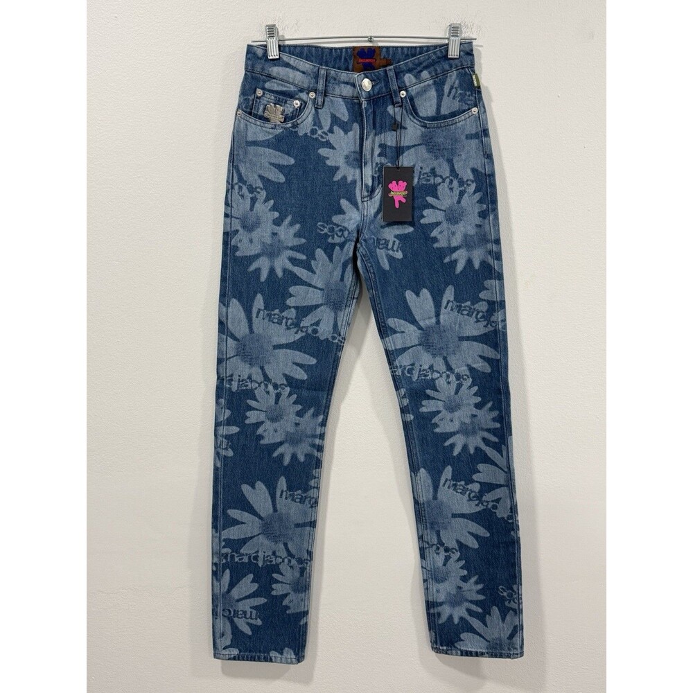 Heaven By Marc Jacobs New Blue Laser Floral Denim Jeans 24 - Picture 3 of 8
